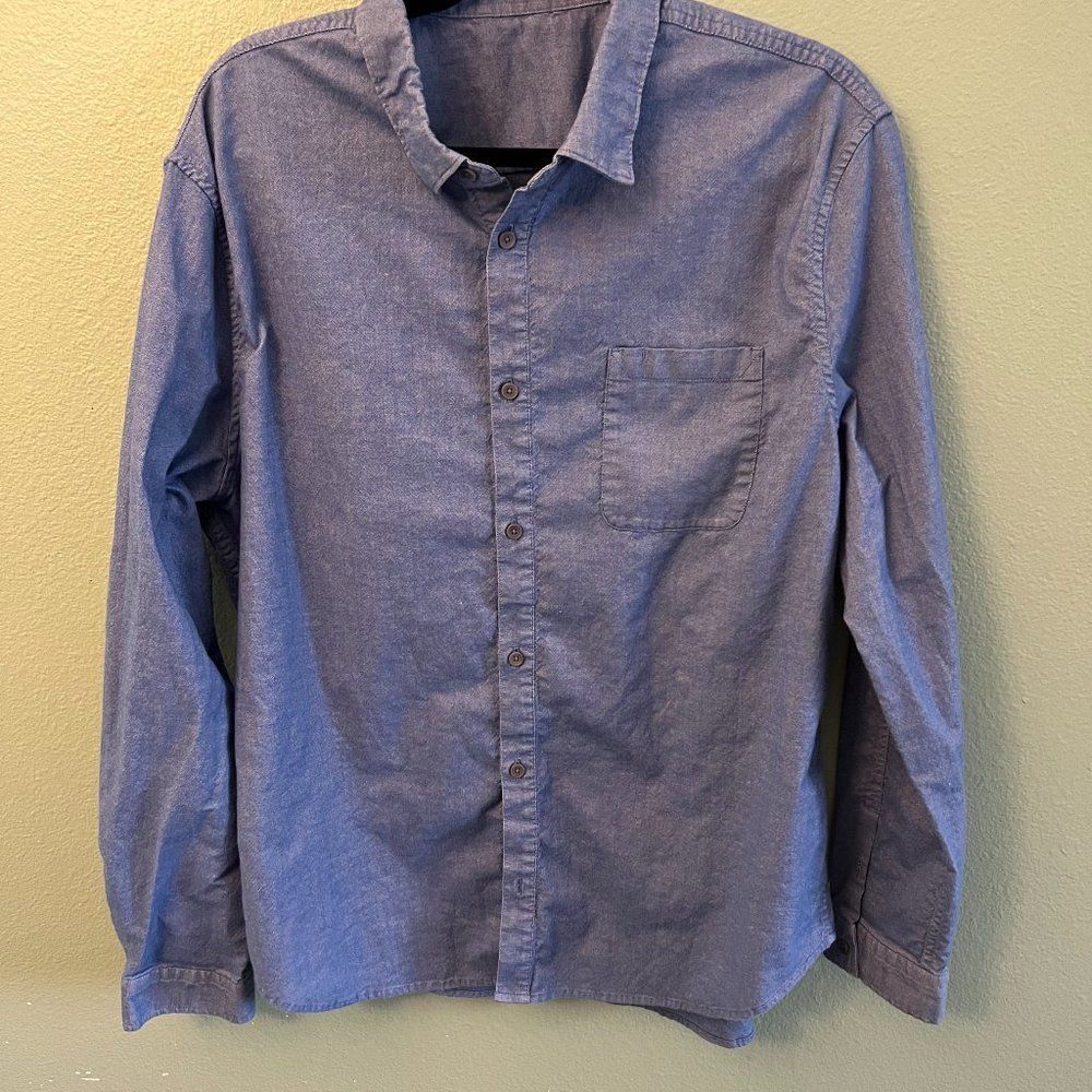 Lululemon Commission Long Sleeve Button Down Shirt Men’s XXL Blue Pocket